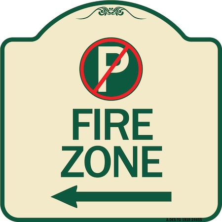 Signmission No Parking Symbol and Left Arrow Heavy-Gauge Aluminum Architectural Sign, 18" x 18", TG-1818-24655 A-DES-TG-1818-24655